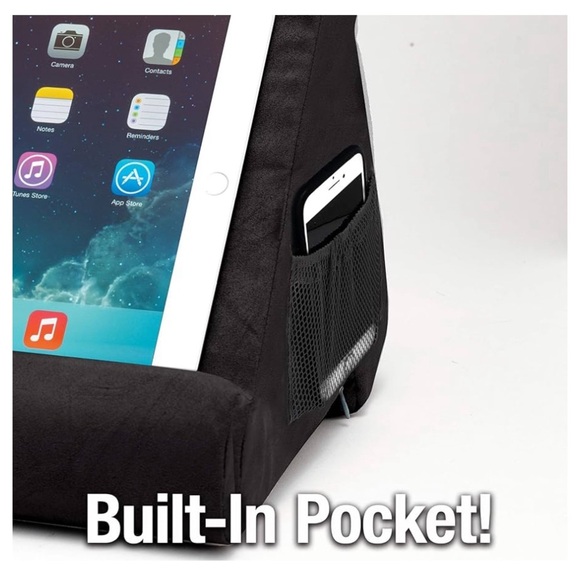 Black Tablet Stand for Electronics- Pillow Pad Deluxe - Picture 2 of 4